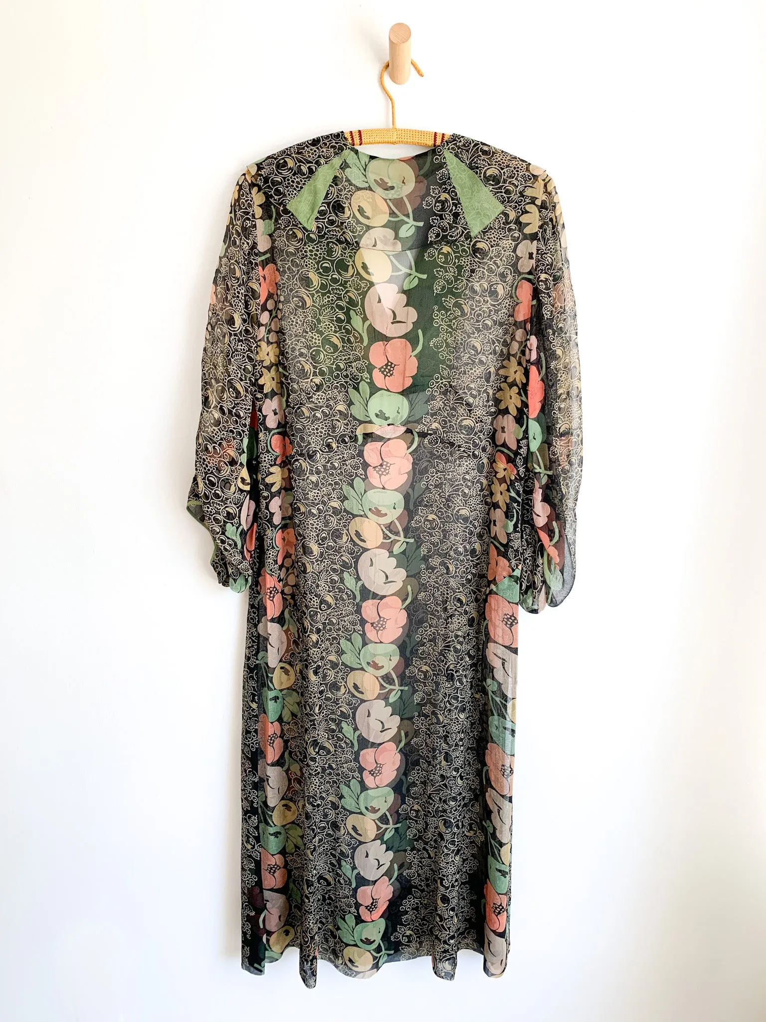 1920’s Floral Silk Chiffon Dress wounded beauty*