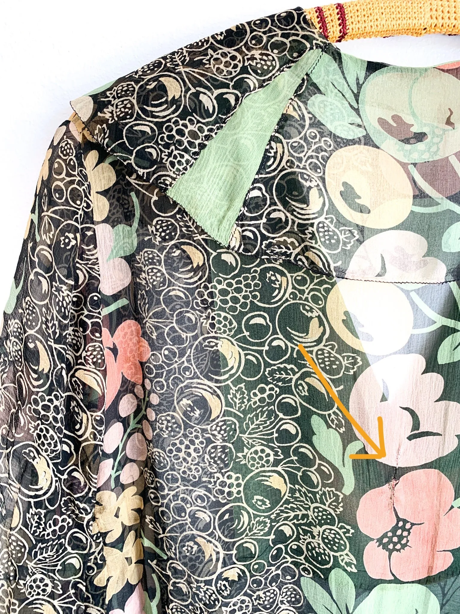 1920’s Floral Silk Chiffon Dress wounded beauty*