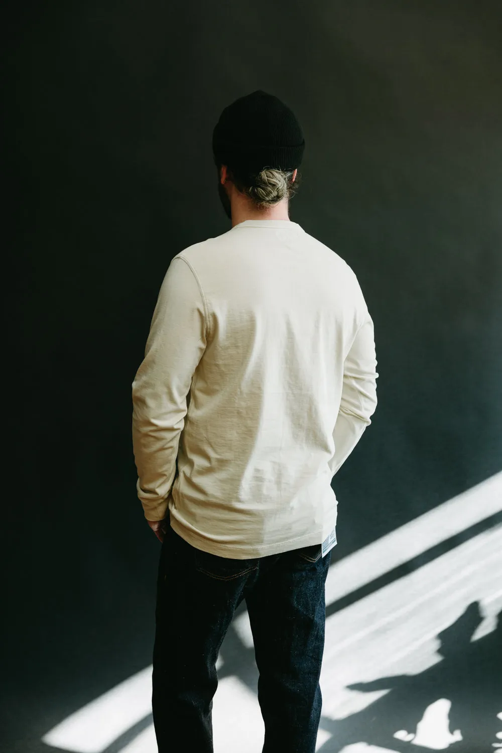 228VF.04 - 8.6oz Loopwheeled Henley Vintage Washed Oversized Fit - Oat