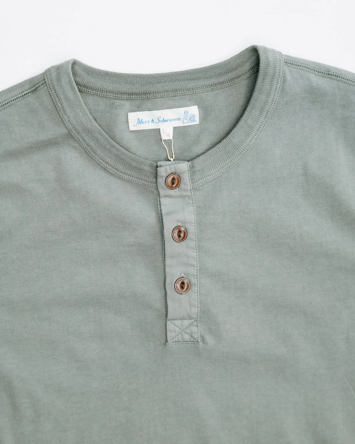 228VF.40 - 8.6oz Loopwheeled Henley Vintage Washed Oversized Fit - Army