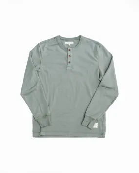 228VF.40 - 8.6oz Loopwheeled Henley Vintage Washed Oversized Fit - Army