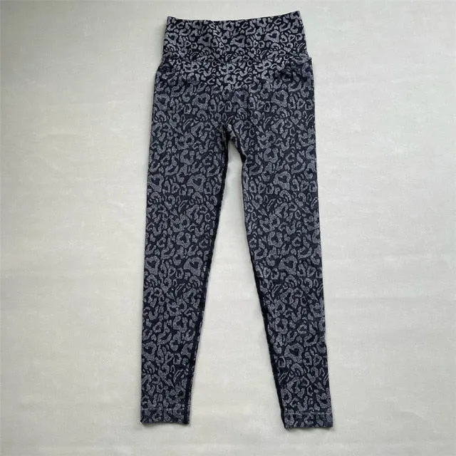 2PCS Women Seamless Leopard Yoga Set