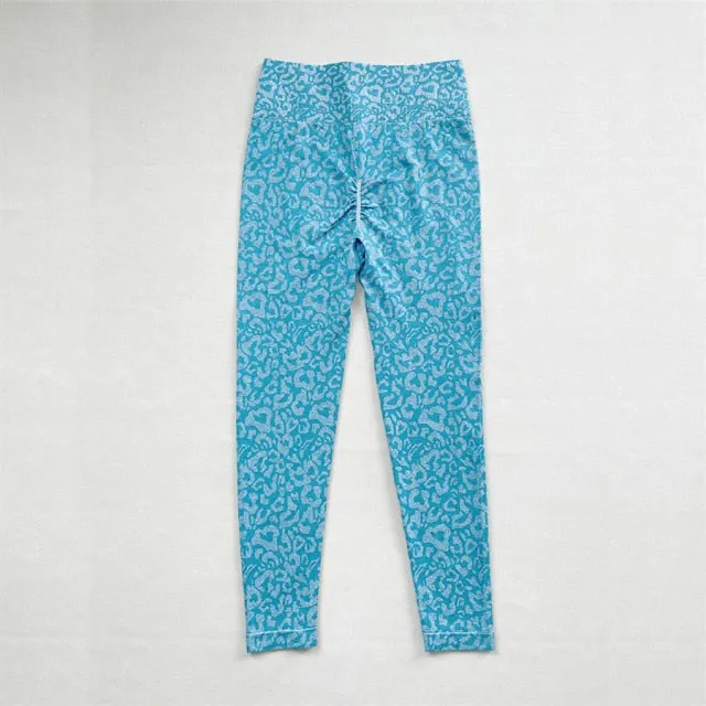 2PCS Women Seamless Leopard Yoga Set