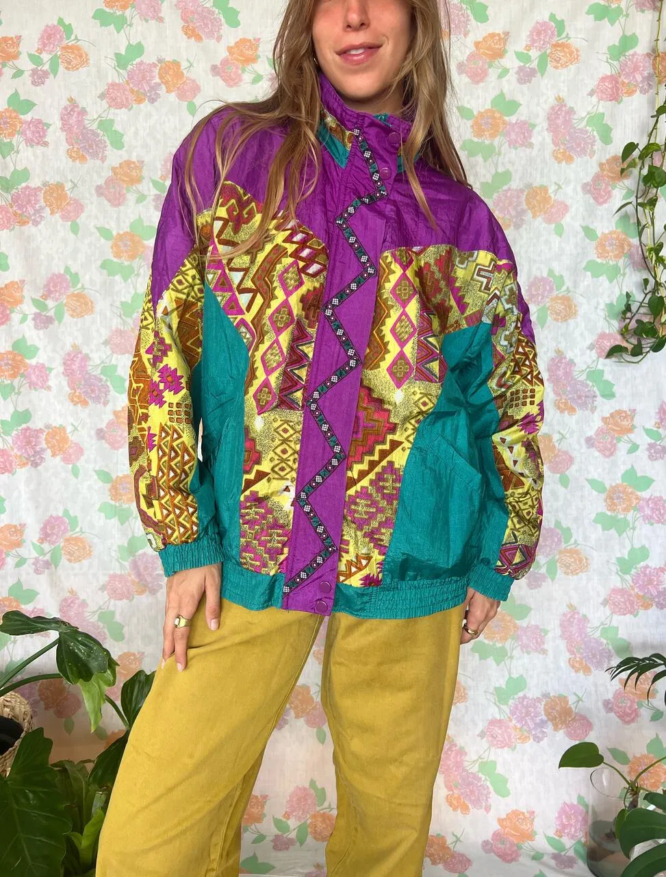 90's Hysterical Purple Windbreaker