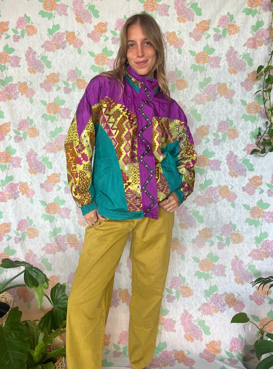 90's Hysterical Purple Windbreaker