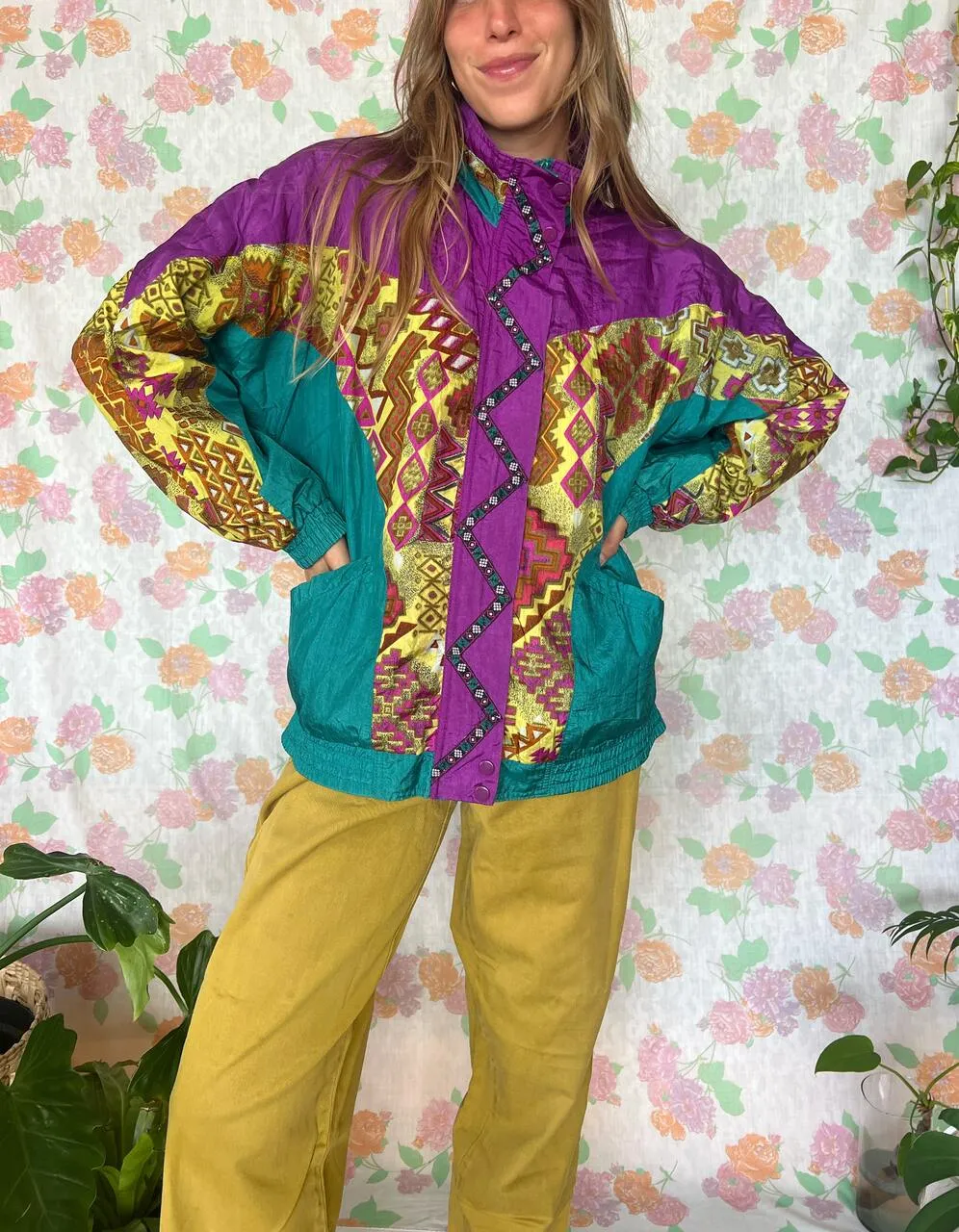 90's Hysterical Purple Windbreaker