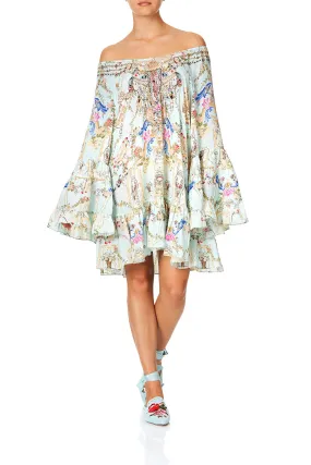 A LINE FRILL HEM DRESS VERSAILLES SKY