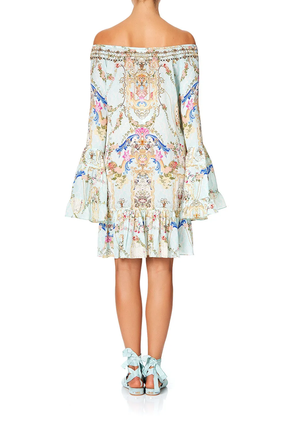 A LINE FRILL HEM DRESS VERSAILLES SKY