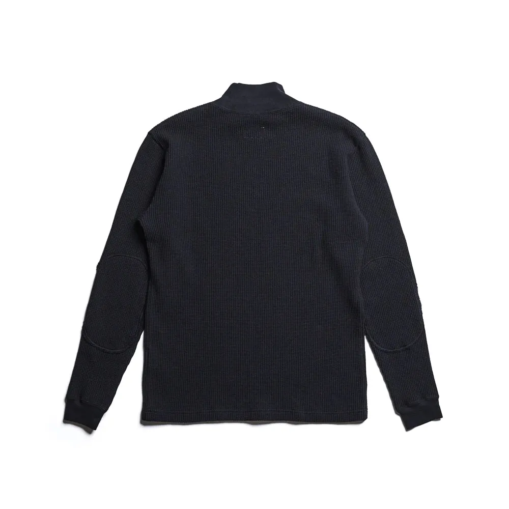 Addict Clothes - Heavy Weight Waffle Moc Neck Crew - Black