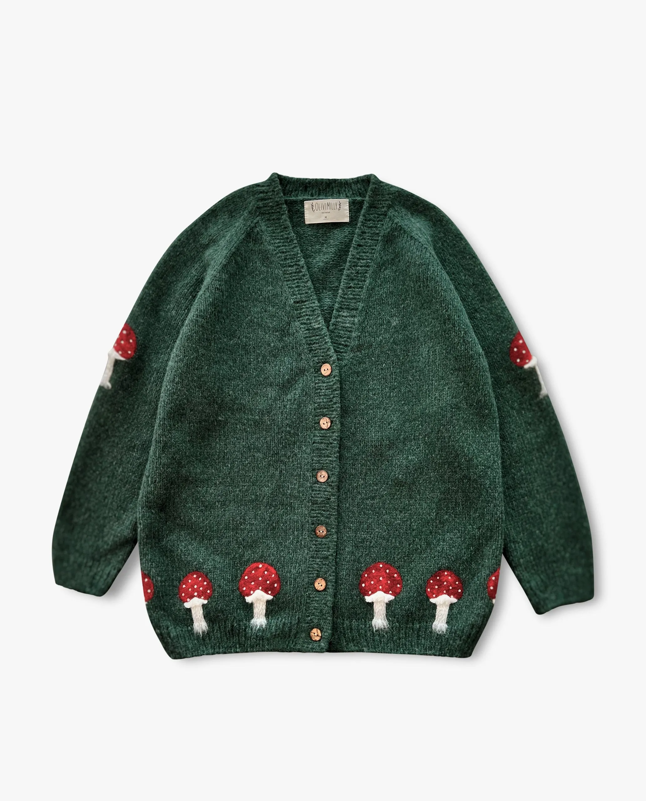 Adult Mushrooms cardigan | Emerald