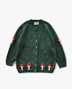 Adult Mushrooms cardigan | Emerald