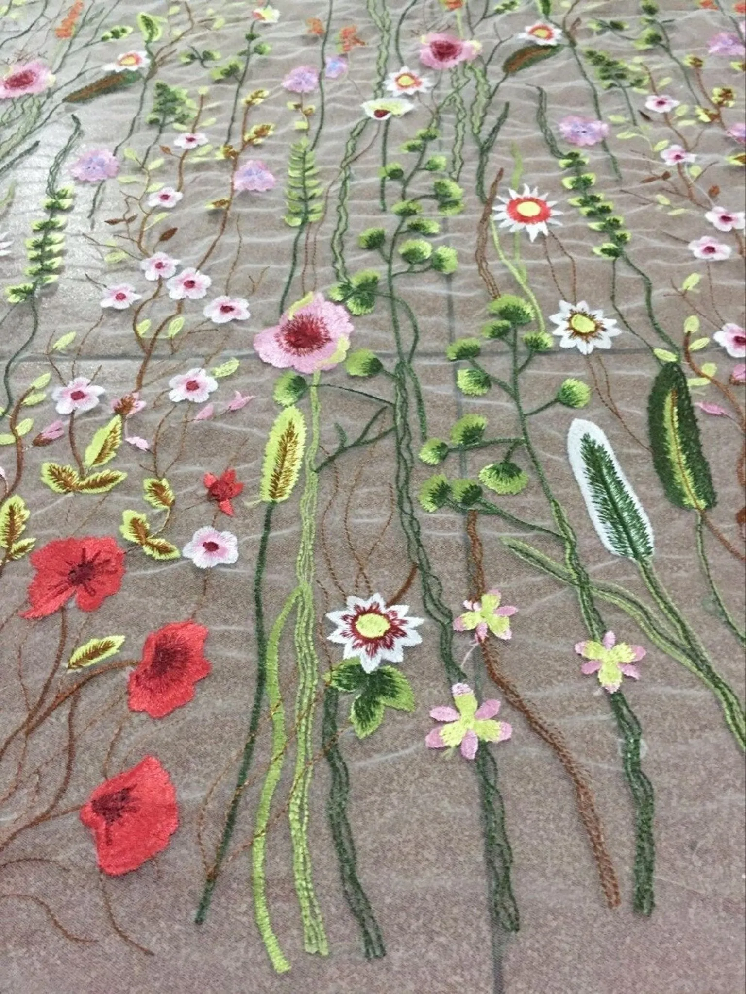 Angel Garden Floral Embroidery Tulle Mesh Lace