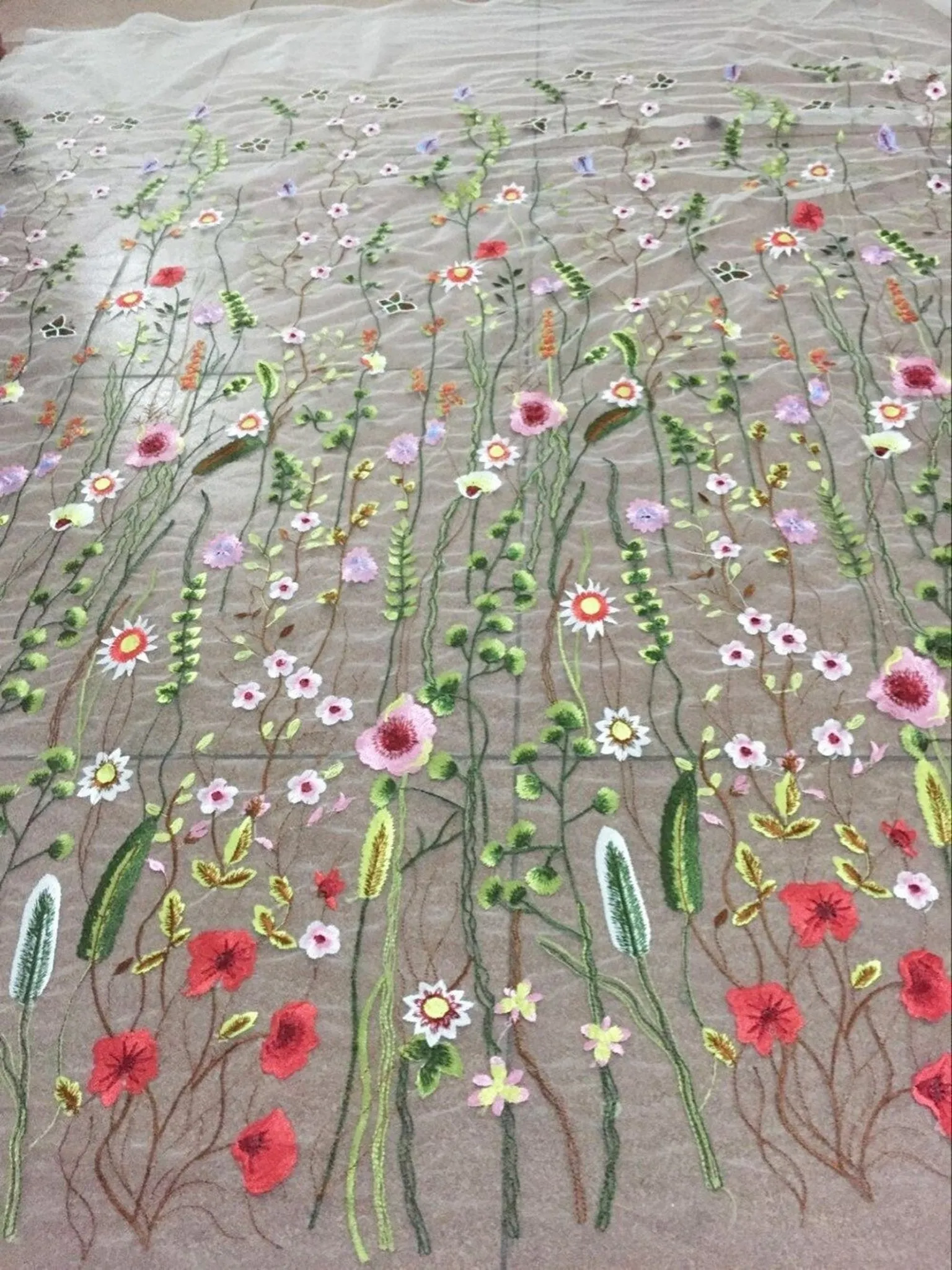 Angel Garden Floral Embroidery Tulle Mesh Lace