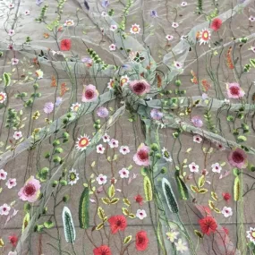 Angel Garden Floral Embroidery Tulle Mesh Lace