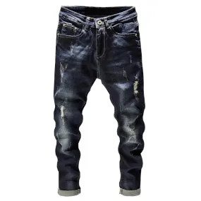 Angelo Ricci™ Dark Blue Stretch Slim Fit Denim Jeans