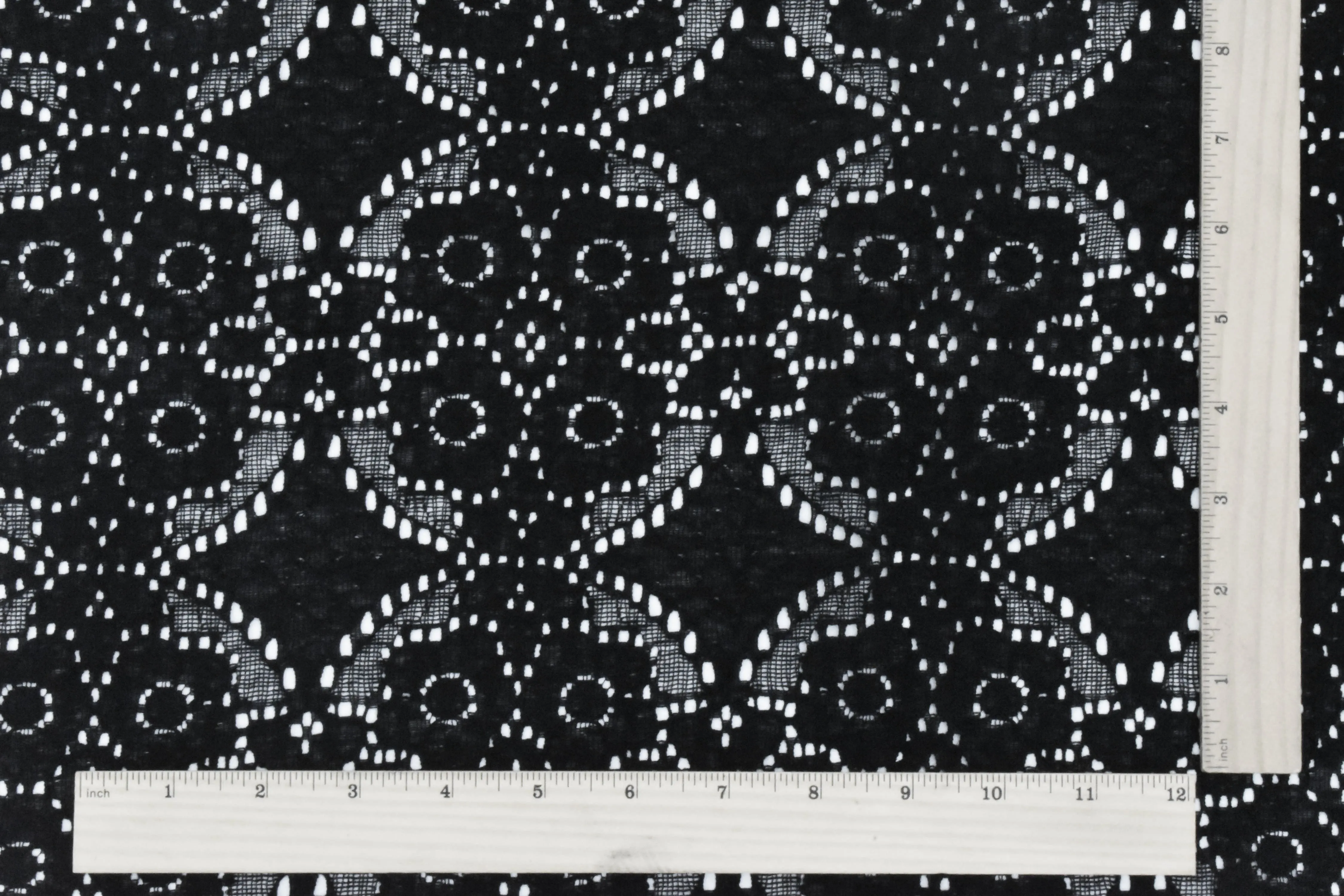Basic Black Floral Lace Knit Fabric