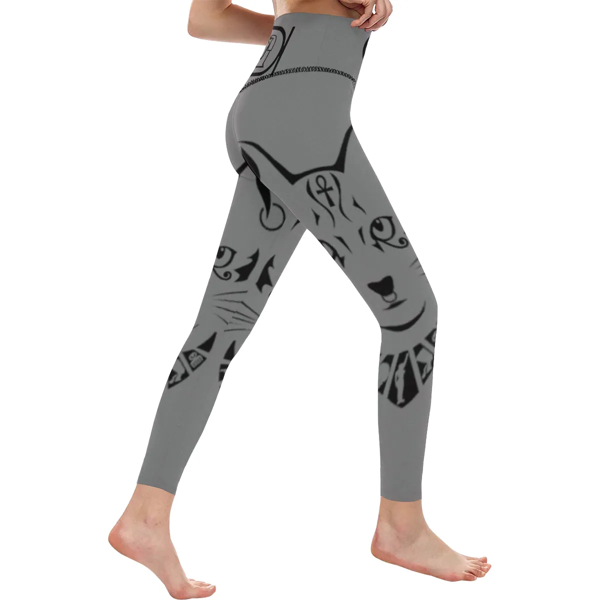 BASTET GRIS All Over Print High-Waisted Leggings