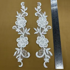 Beaded & Corded Lace Applique Embroidered on 100% Polyester Organza | Lace USA - 95935N-BP