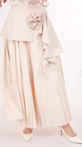 Beulah Flower Ruffle Wrap and Pleat Skirt
