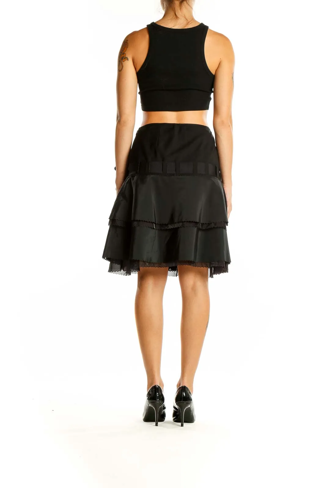 Black Tiered Ruffle Skirt
