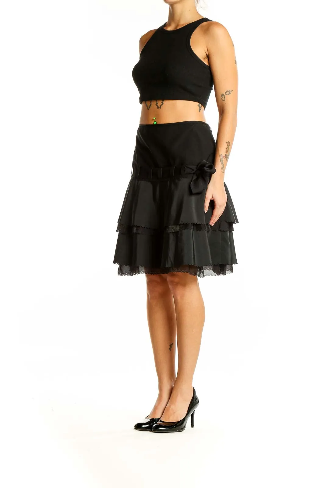 Black Tiered Ruffle Skirt