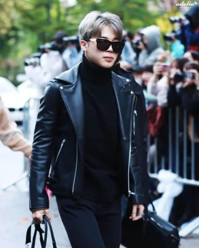 BTS Jimin Black Motorcycle Leather Jacket