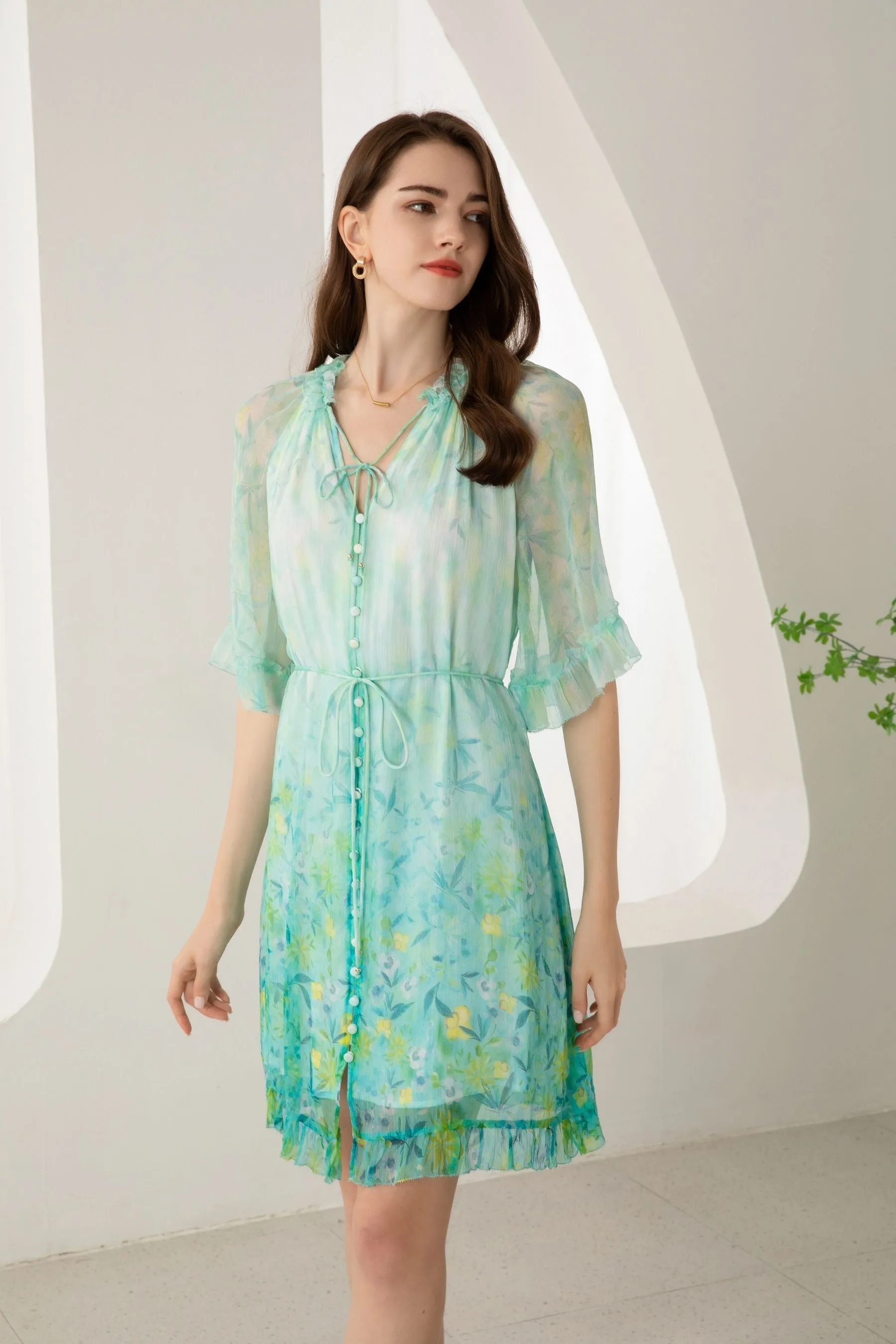 Carina short silk dress