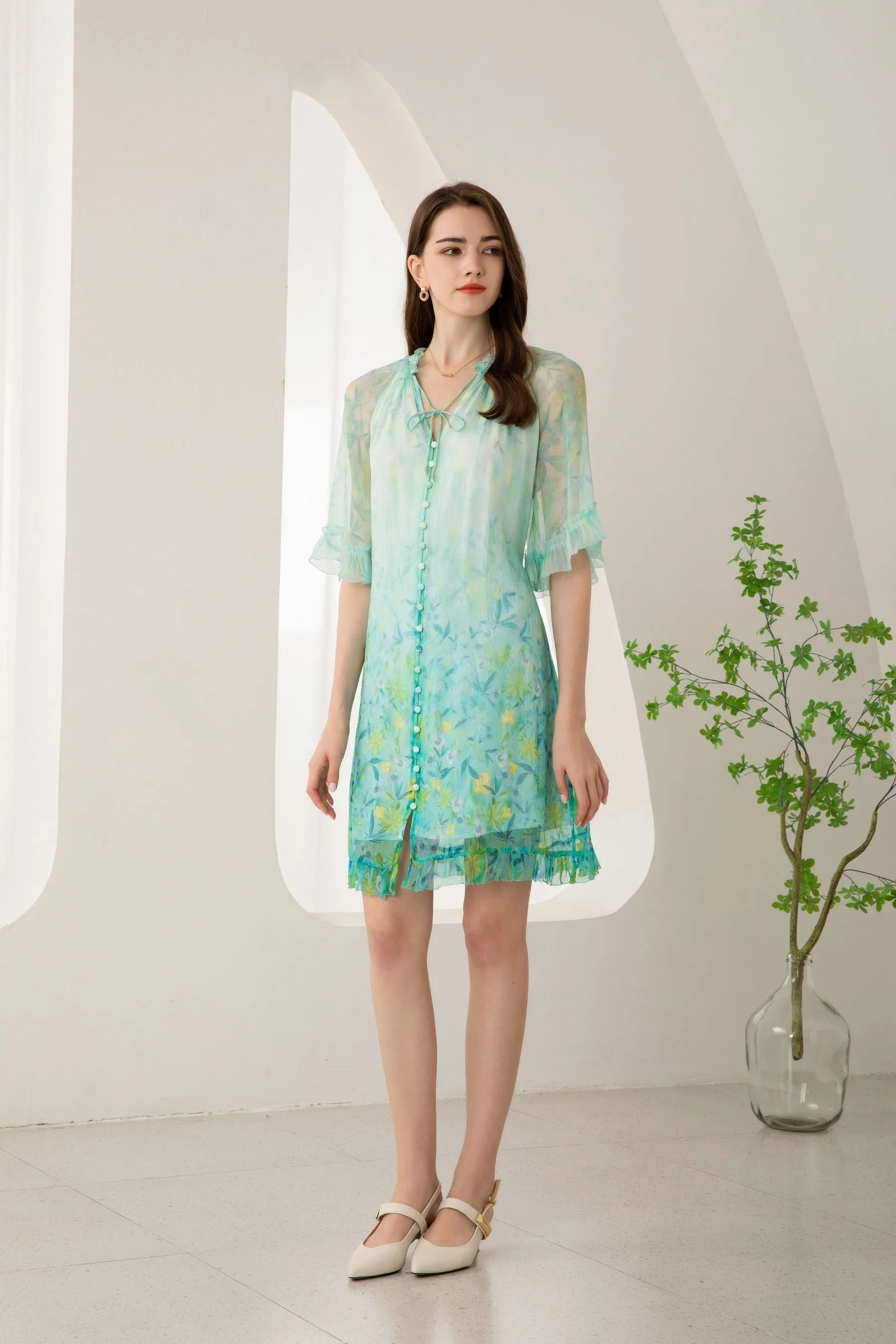 Carina short silk dress