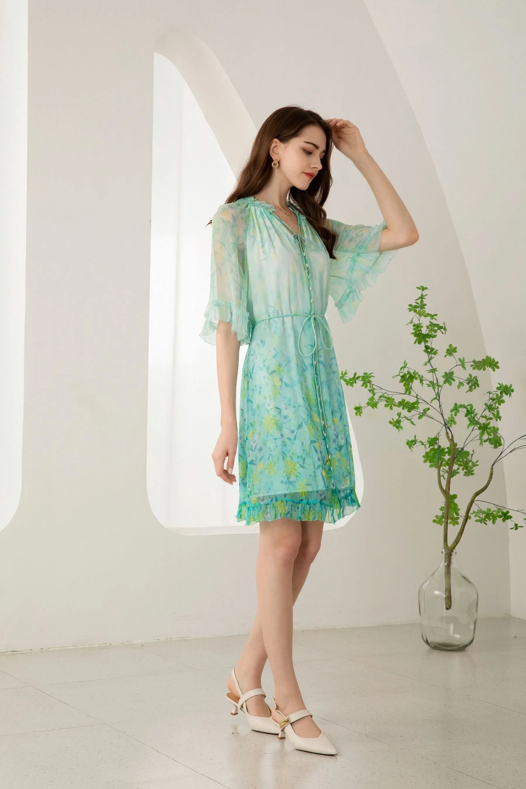 Carina short silk dress