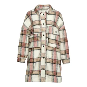 Celine Coat Wool - Offwhite/Rose/Camel Checks