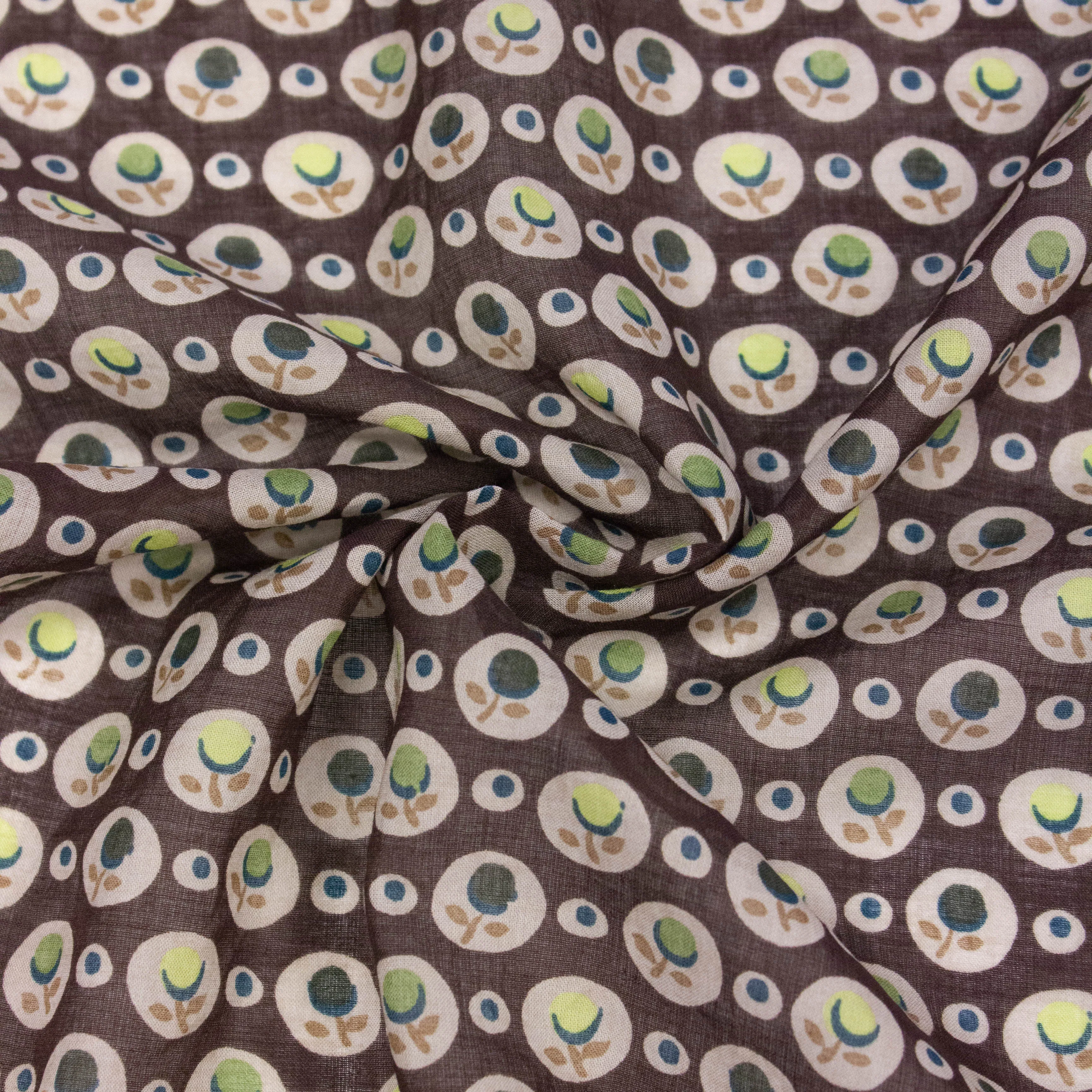 Cobe Brown Floral Cotton Voile