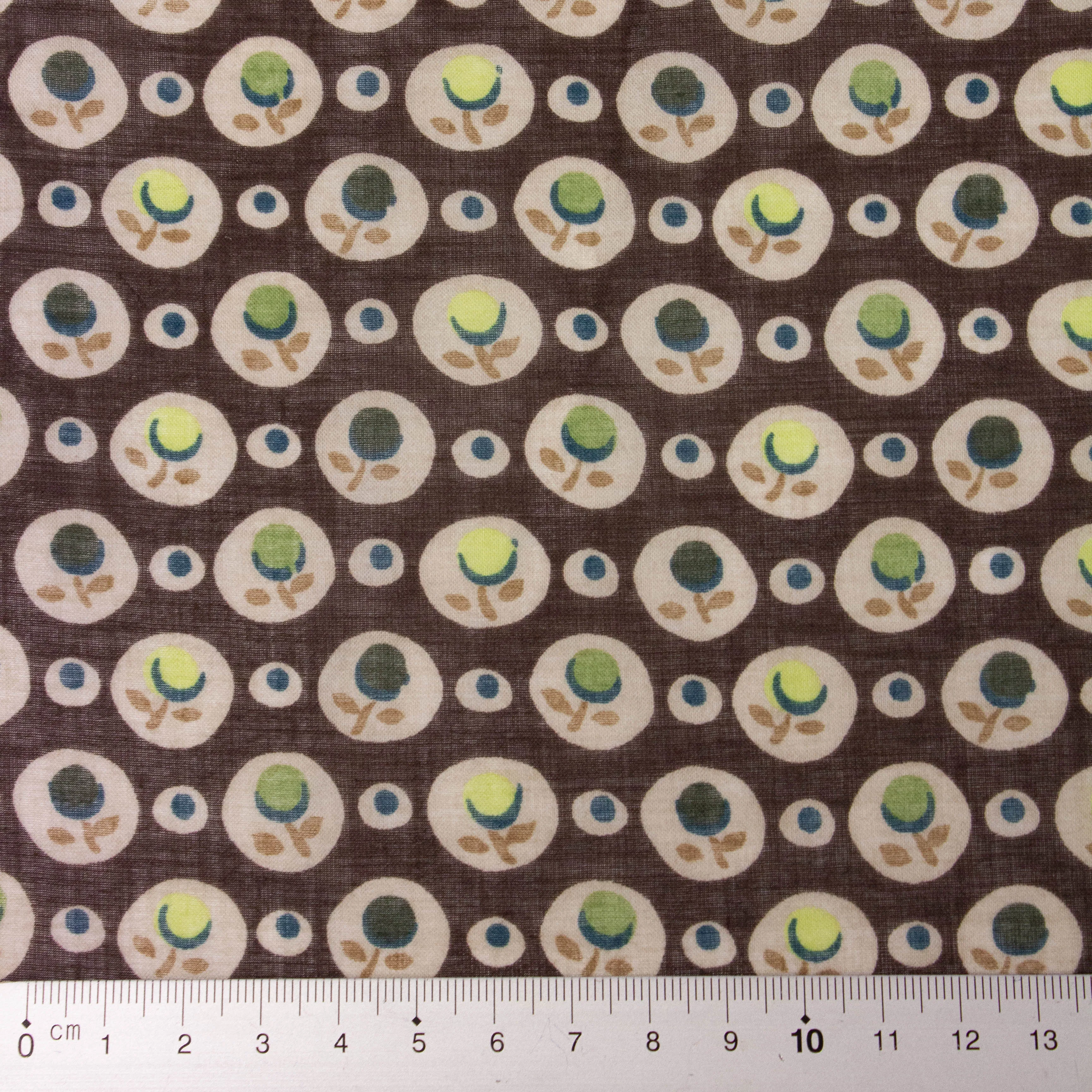 Cobe Brown Floral Cotton Voile