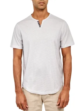 Construct Printed Short-Sleeve Knit Henley