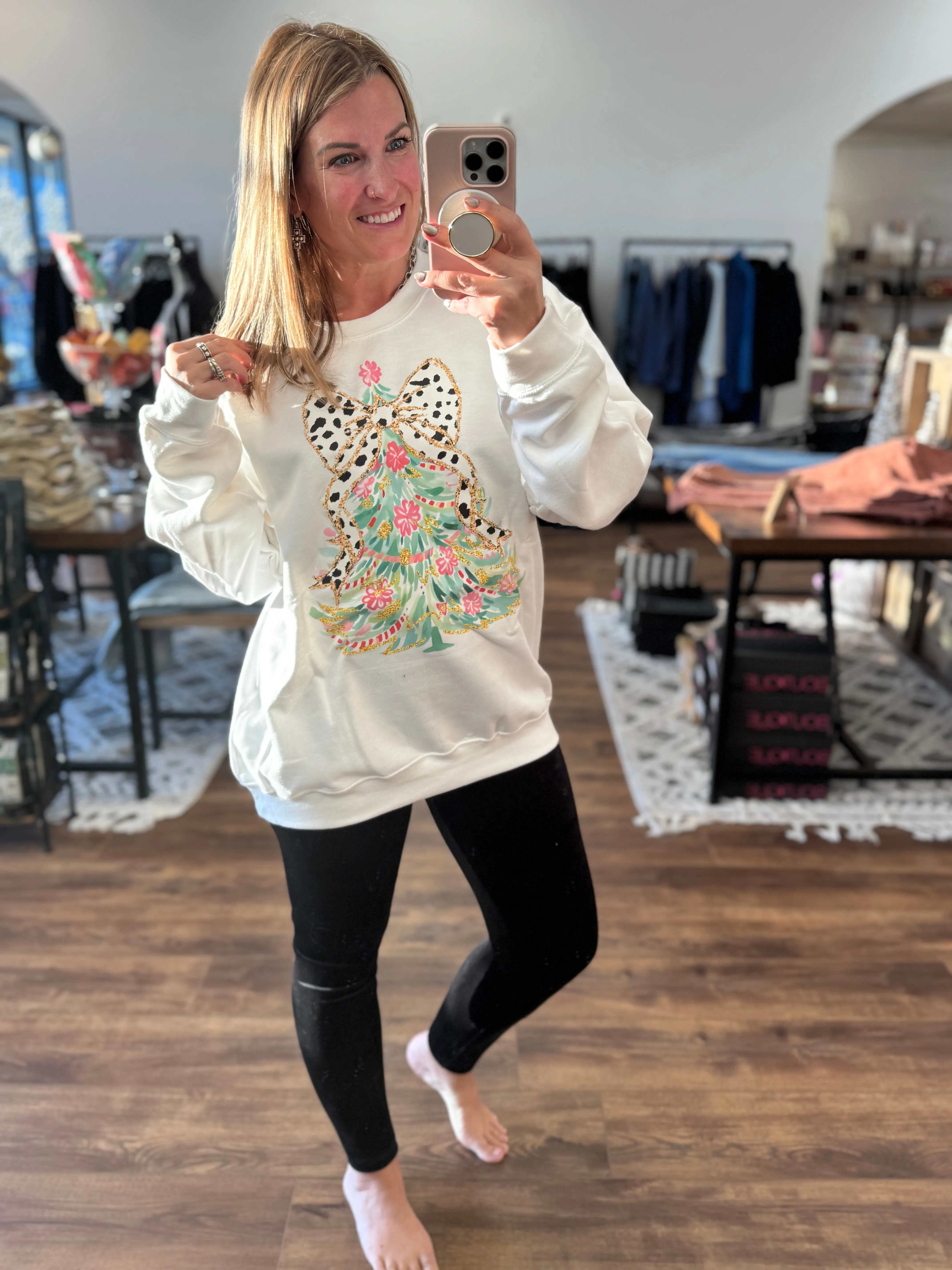 Coquette Christmas Tree Sweatshirt
