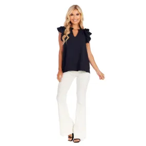 Dahlia Ruffle Top in Black Mud Pie