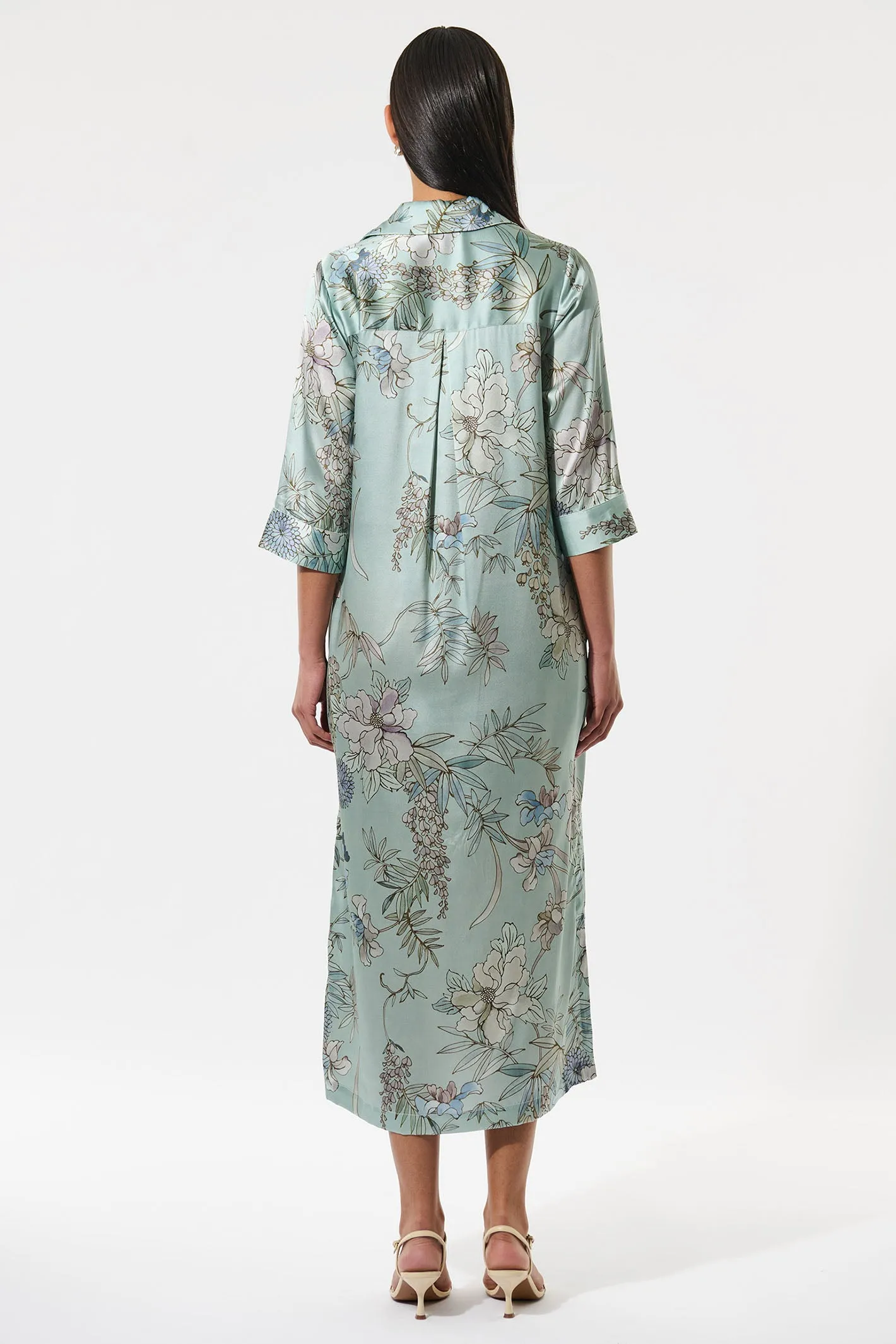 Dea Kudibal HermineDEA Mirabella Green Silk Shirt Dress 1430125