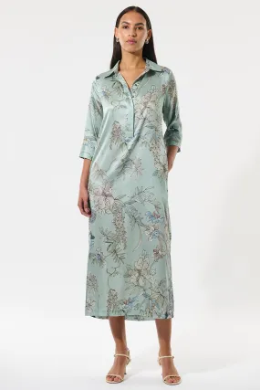 Dea Kudibal HermineDEA Mirabella Green Silk Shirt Dress 1430125
