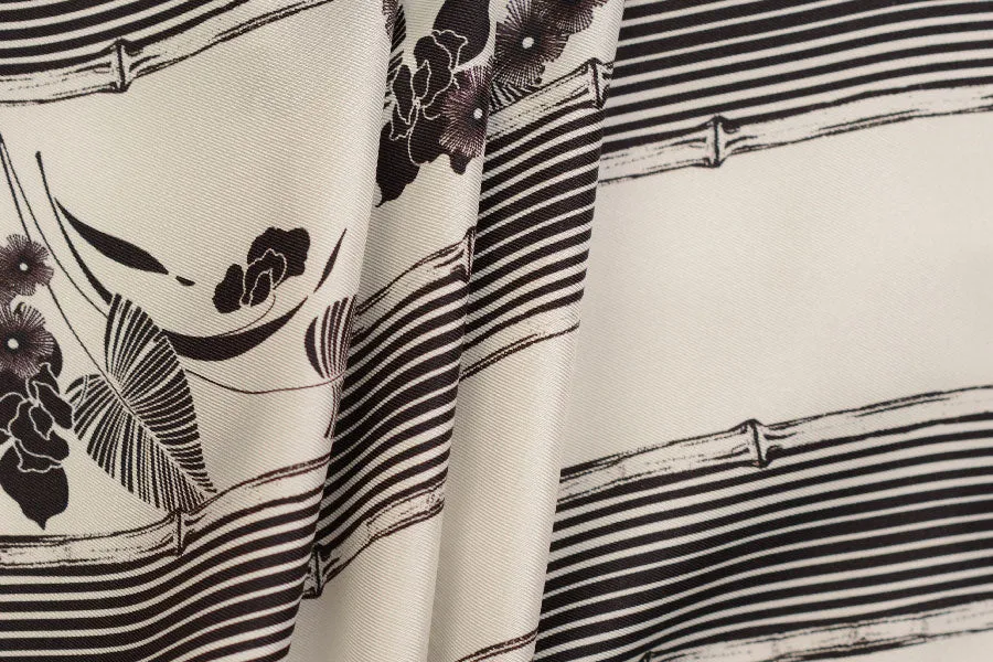 Designer Tropical Bamboo Silk Twill (Made in Italy)