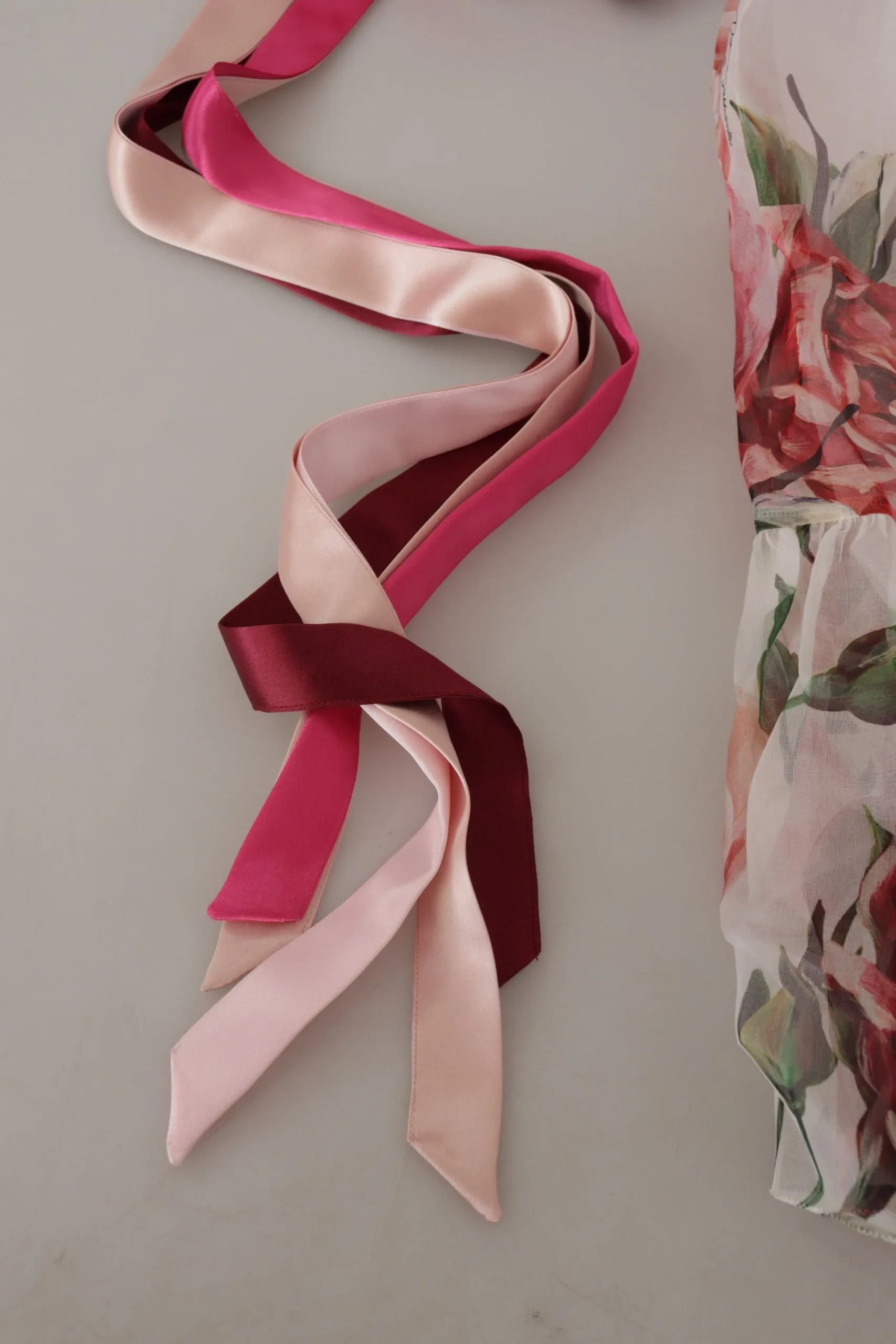 Dolce & Gabbana Multicolor Roses Floral Silk Long Maxi Dress