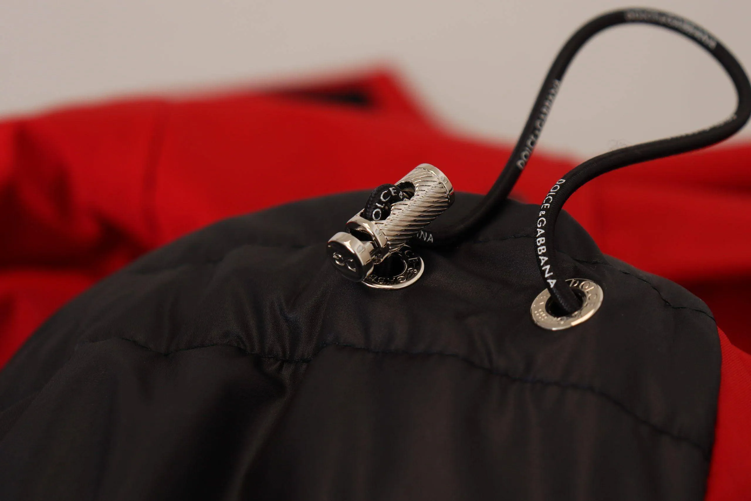 Dolce & Gabbana Red Polyester Full Zip Windbreaker Jacket