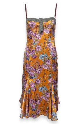 Dolce & Gabbana Size 40 Vintage Floral Silk Midi Dress