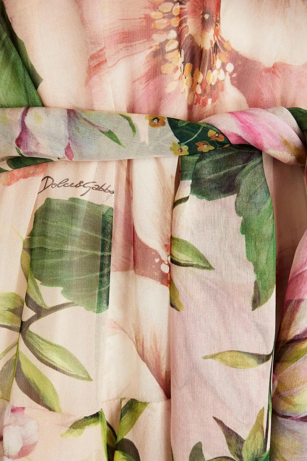 Dolce & Gabbana Tiered Floral-Print Maxi Dress In Pink