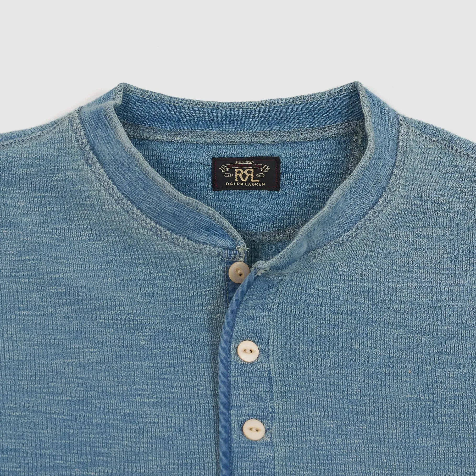 Double RL Ladies Long Sleeve Waffle Henley Shirt