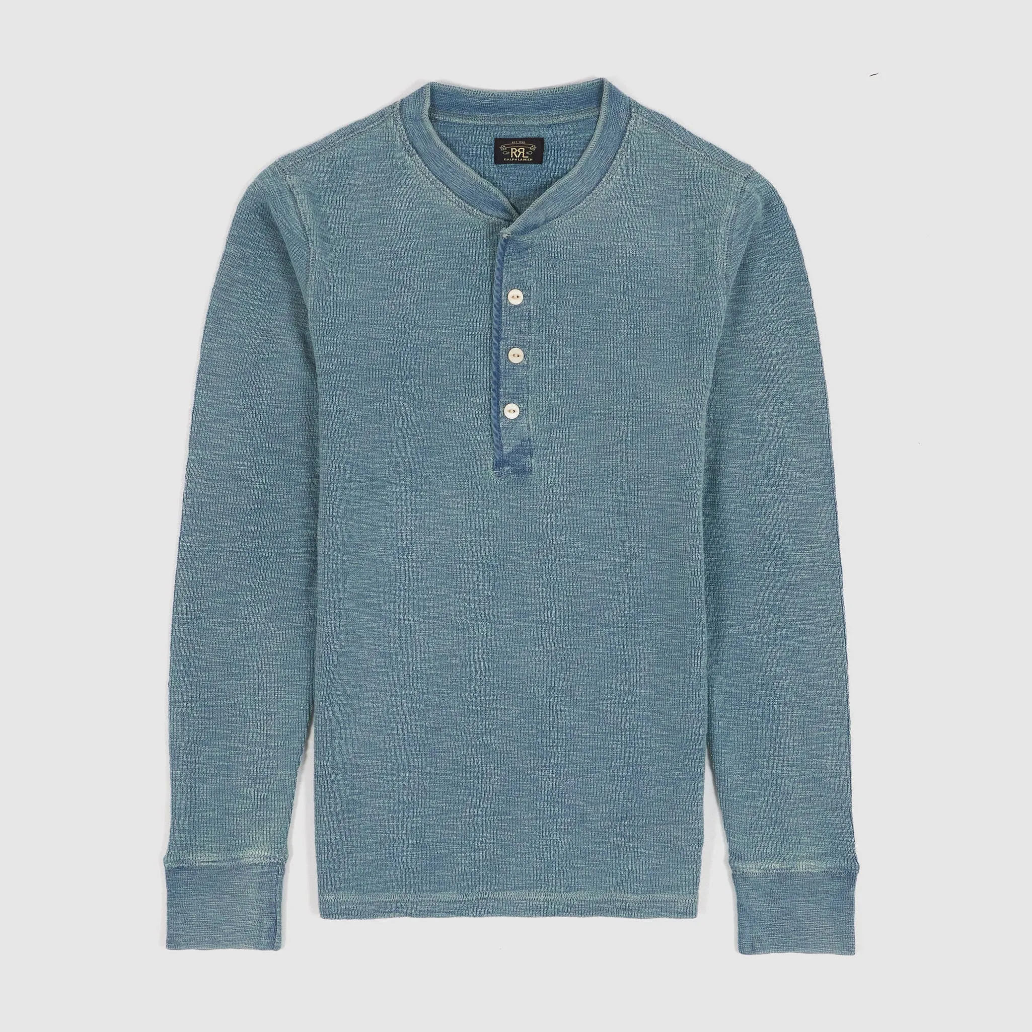 Double RL Ladies Long Sleeve Waffle Henley Shirt