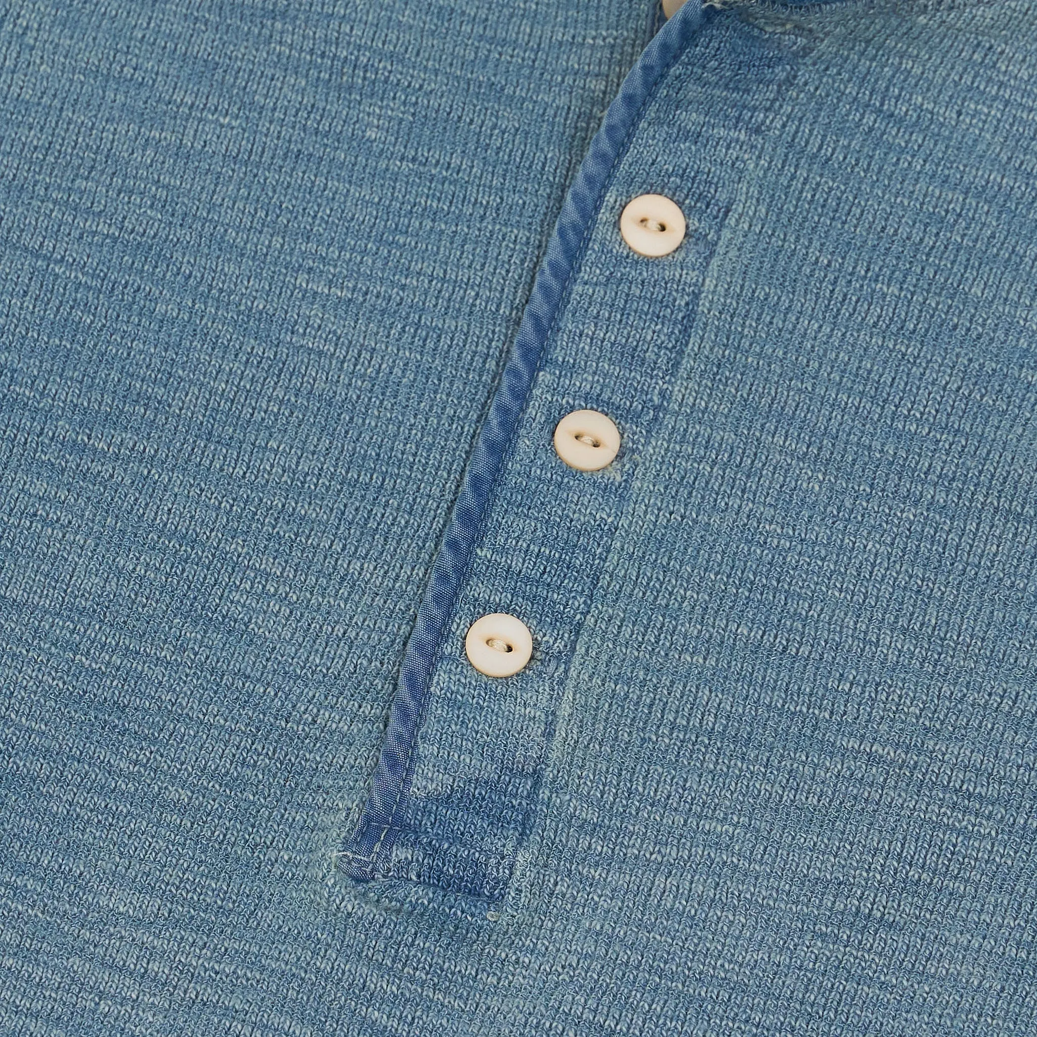 Double RL Ladies Long Sleeve Waffle Henley Shirt