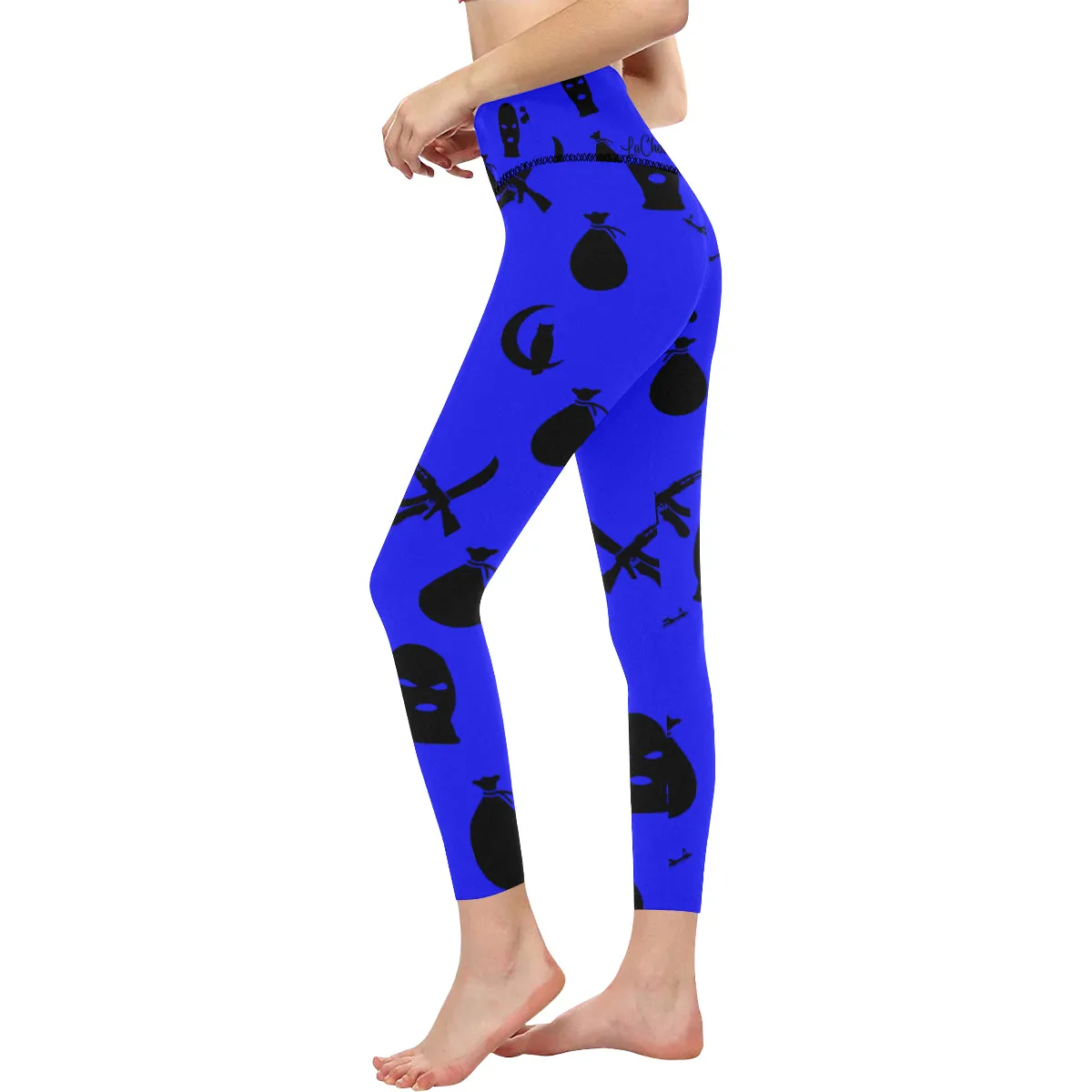 DRILLIN BLUE All Over Print High-Waisted Leggings