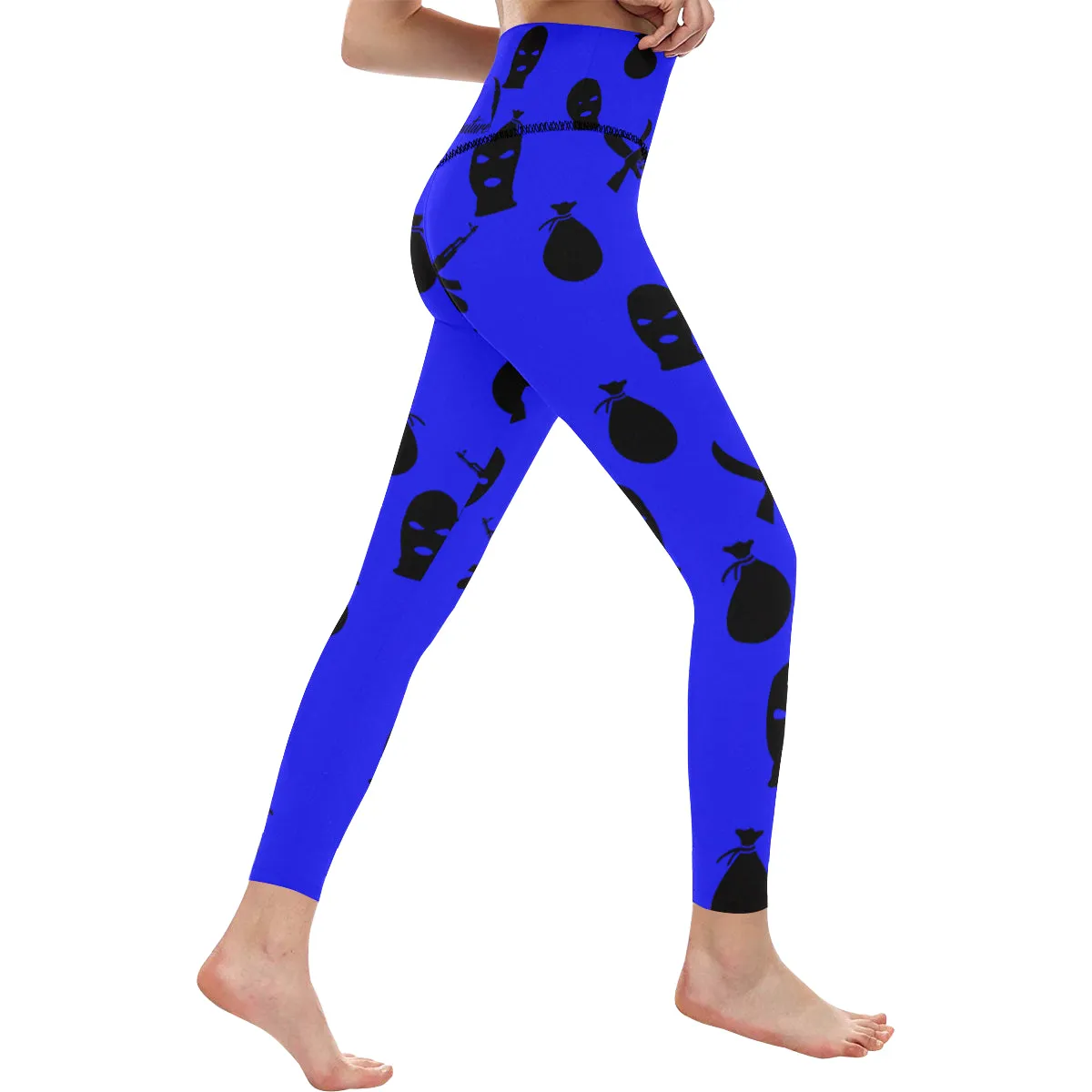 DRILLIN BLUE All Over Print High-Waisted Leggings