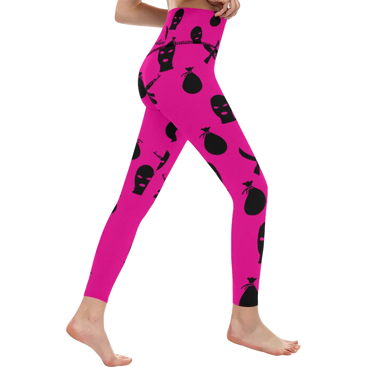 DRILLIN PINKISH All Over Print High-Waisted Leggings