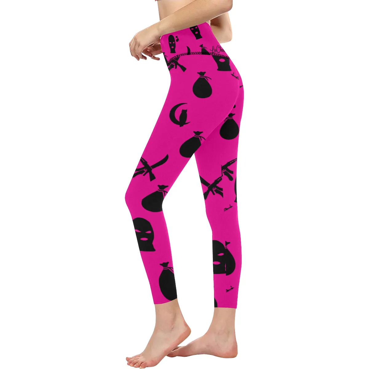 DRILLIN PINKISH All Over Print High-Waisted Leggings