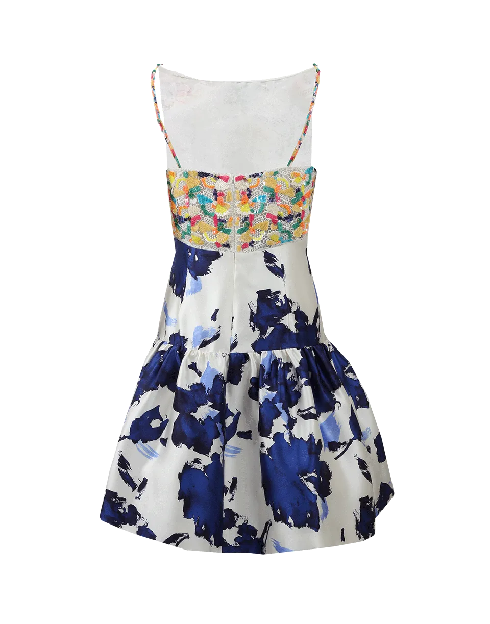 Drop Waist Mixed Media Dress